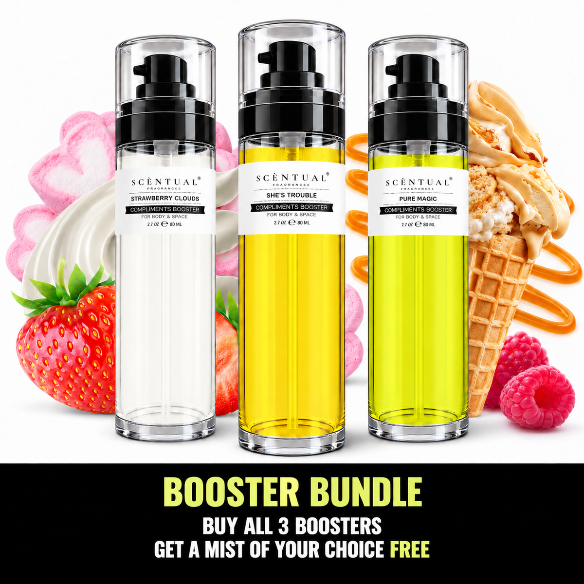 Strawberry Clouds Compliments Booster: Pure Perfume Oil for Body, Hair & Home